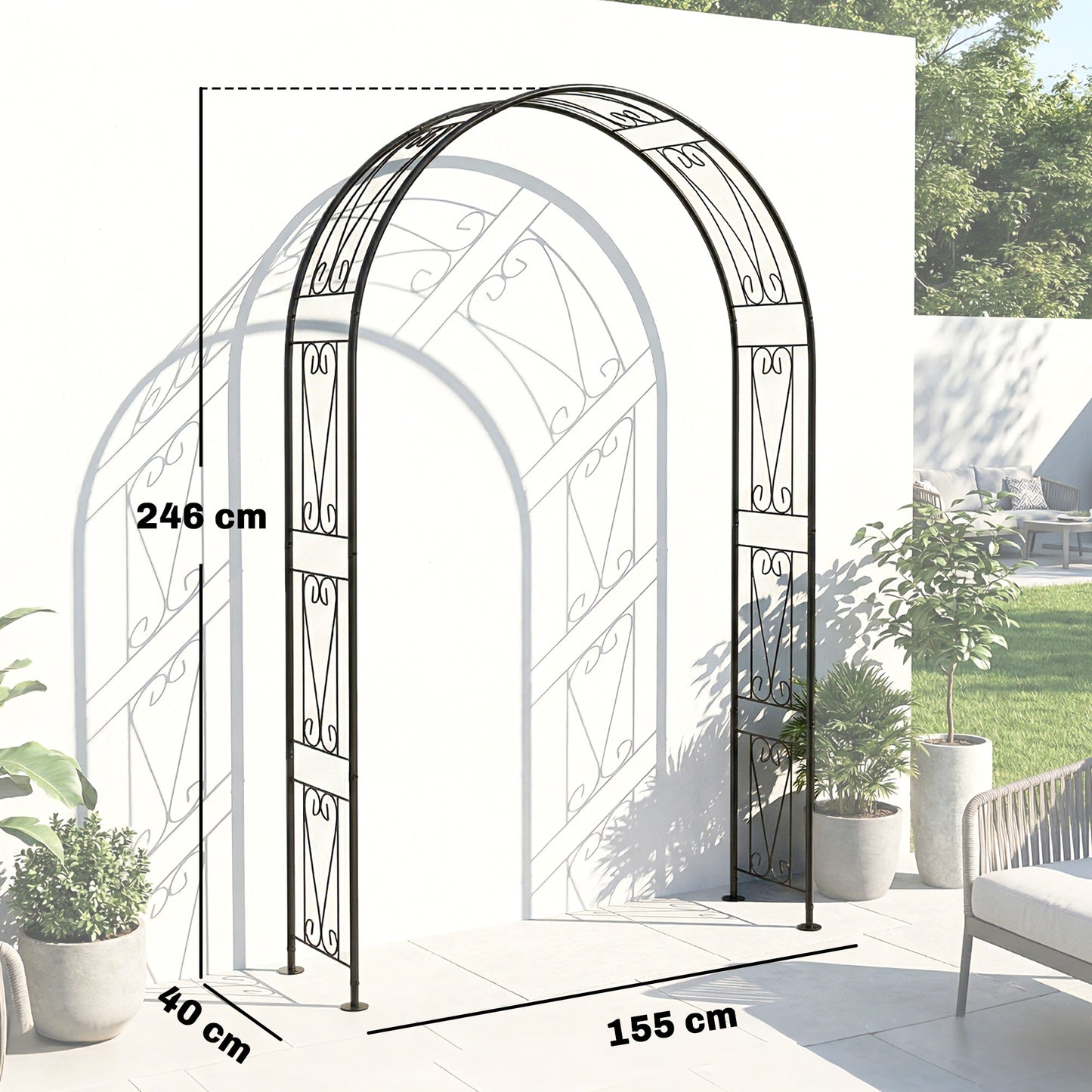 Garden Arch, Rose Arch, Black