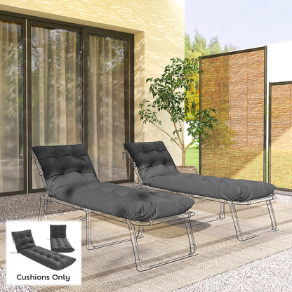 Sun Lounger Cushions Only, Sunbed Replacement Pads with 4 Ties