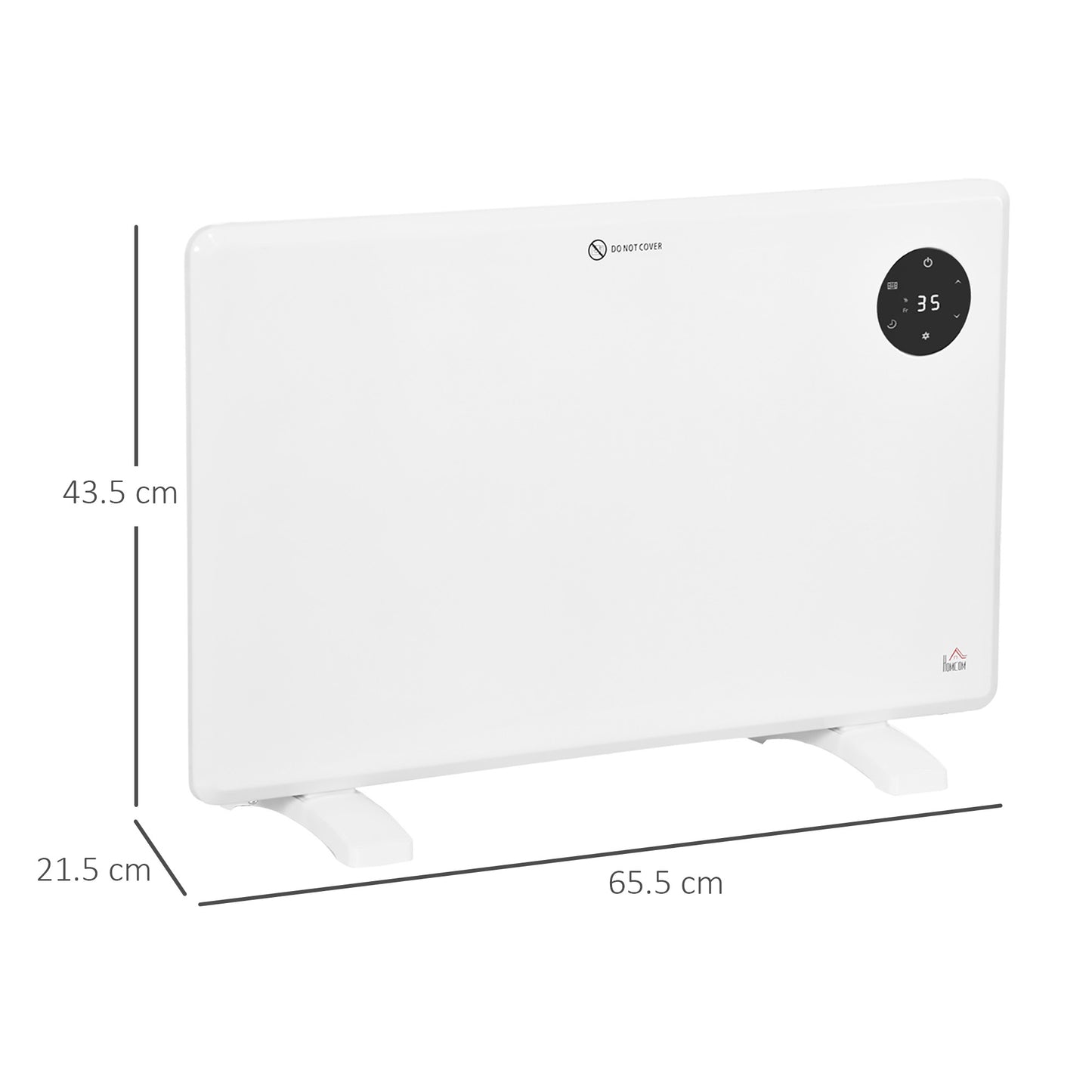 Electric Convector Heater, Quiet Space Heater w/ LED Display, White