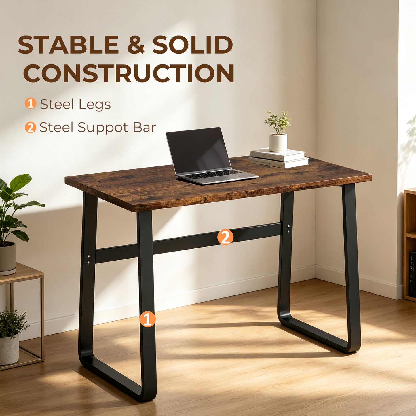 Industrial Writing Desk Laptop Table Home Office Study Workstation