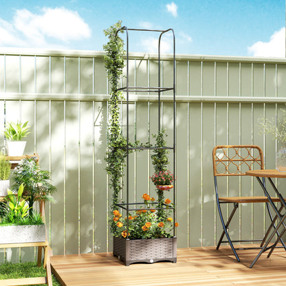 Raised Garden Bed with Trellis and Drainage Holes, Drain Plugs