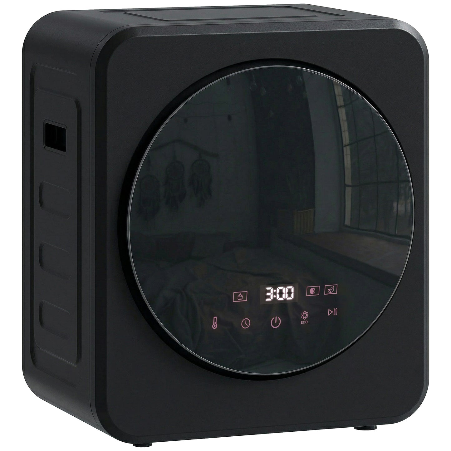 800W Compact Dryer Machine, 4 kg Small Vented Tumble Dryer, Black