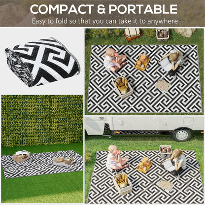 152x243cm Reversible Outdoor Rug Portable Plastic Straw RV Camping Mat