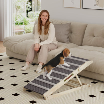 Dog Ramp for Couch, 4 Adjustable Height Dog Climbing Ladder for Bed