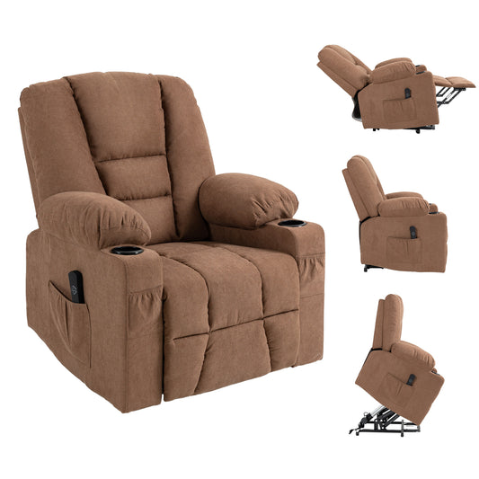 Riser and Recliner Chair w/ Remote, Lift Chair for Elderly, Brown