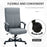 High-Back Home Office Chair, Linen Swivel Computer Chair with Adjustable Height and Tilt Function for Living Room, Bedroom, Study, Grey