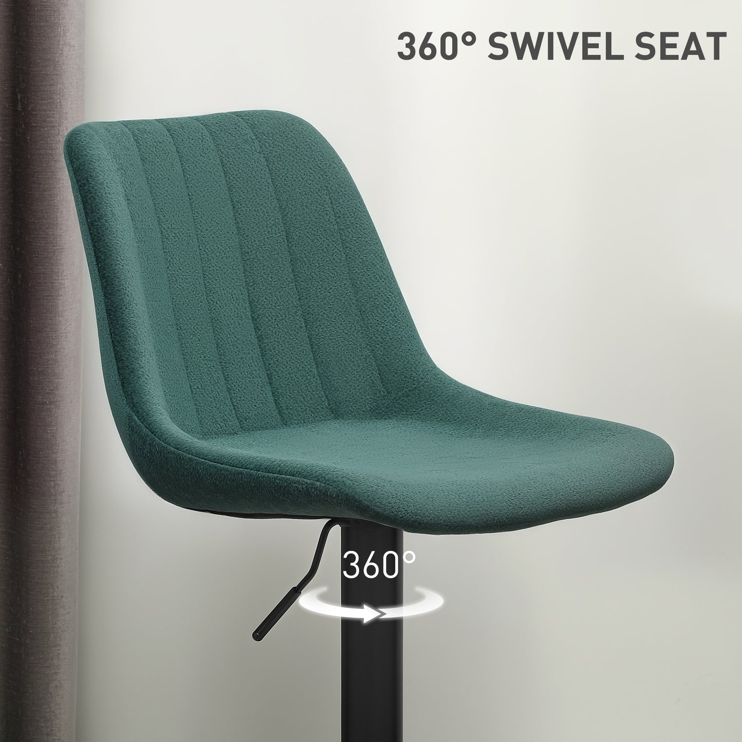 Warehouse Clearance Sale - Bar Stools Set of 2 Adjustable Swivel Bar Chairs with Backrest Green