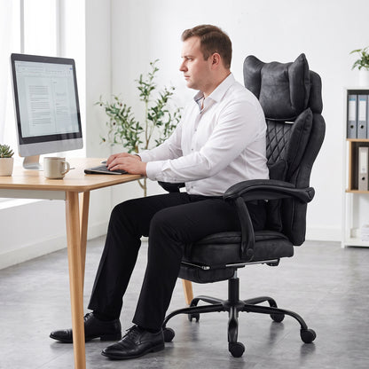Big and Tall Office Chair with Lumbar Support, Black