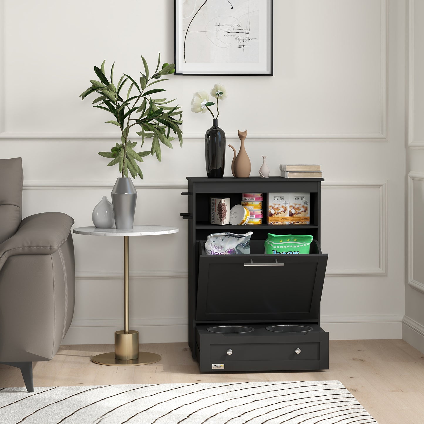 Guinea Pig Cage, 2 in 1 Rabbit Cage Pet Playpen for Hedgehogs, Black