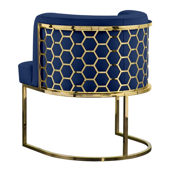Alveare Dining Chair Brass - Royal Blue