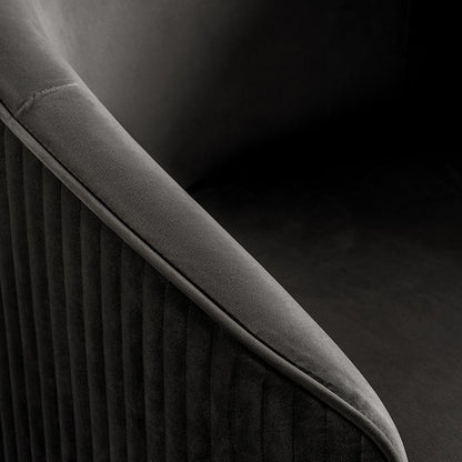 Ella Dining Chair - Black - Brass Base