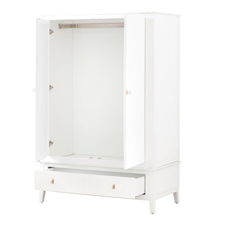 Heidi White Wardrobe Brass/Silver