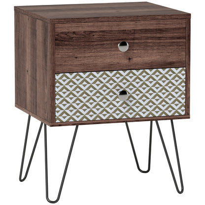 2-Drawer Nightstand, Sofa Bedside Table for Living Room, Bedroom