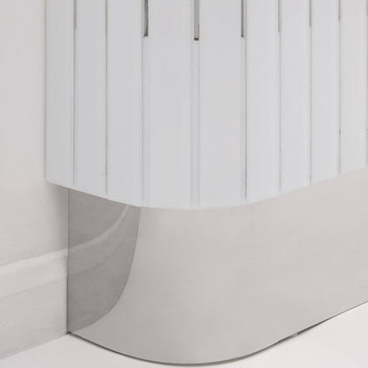 Anastasia Adjustable White Glass Radiator Cover - Silver