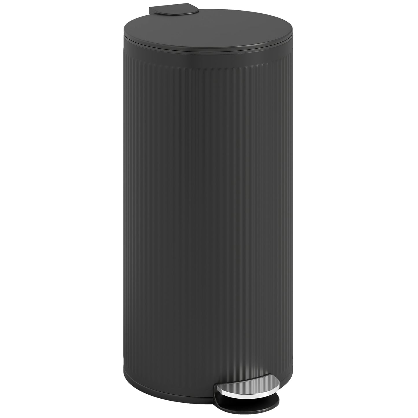 Kitchen Bin, 30 Litre Pedal Rubbish Bin with Removable Bucket, Black