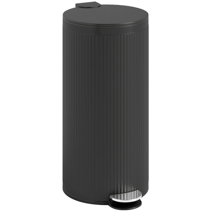 Kitchen Bin, 30 Litre Pedal Rubbish Bin with Removable Bucket, Black