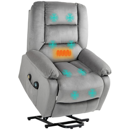 Riser and Recliner Chair Lift Chair with Vibration Massage, Heat, Grey