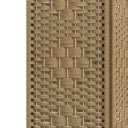 4 Panel Folding Room Divider, Privacy Screen, Freestanding Paravent Partition Separator for Living Room, Bedroom and Office, 160 x 170cm, Natural Wood Finish