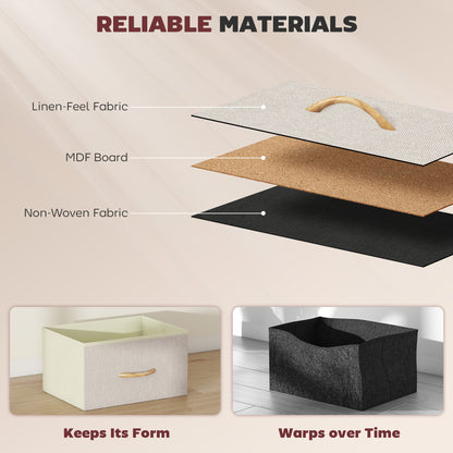 Fabric Chest of Drawers, 10 Drawer Dresser for Bedroom, Beige