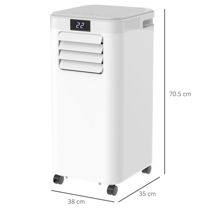 8000 BTU 4-In-1 Compact Portable Mobile Air Conditioner Unit Cooling Dehumidifying Ventilating w/ Fan Remote LED Display 24 Hr Timer Auto Shut