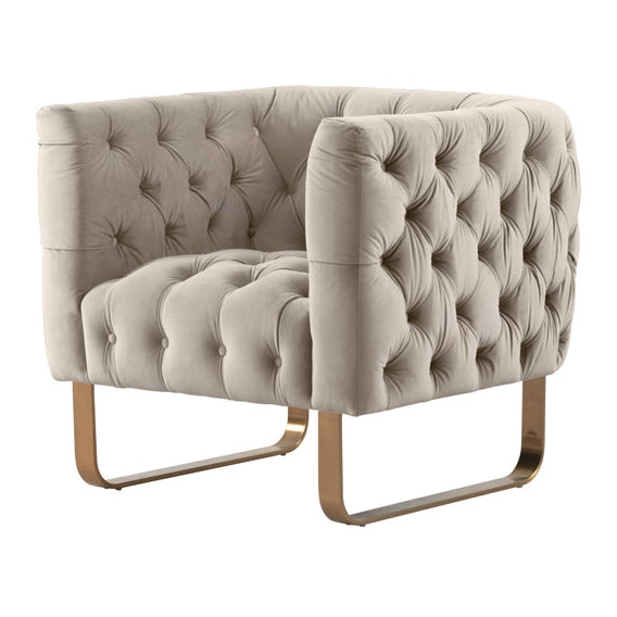 Grosvenor Armchair - Taupe - Brushed Brass
