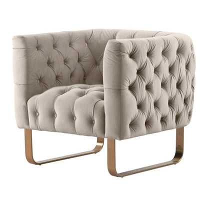 Grosvenor Armchair - Taupe - Brushed Brass
