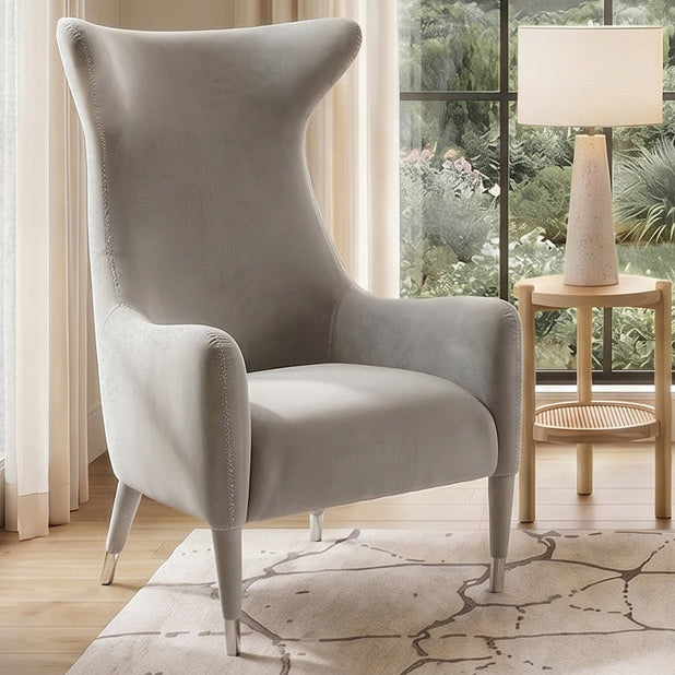 Delta Armchair Dove Grey – Brushed Silver