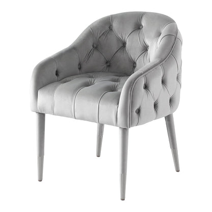 Sophia Dining Chair - Grey - Silver Caps