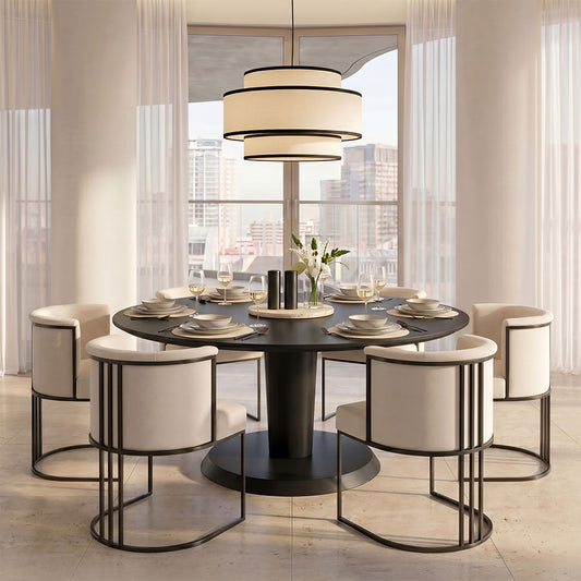 Aria Dining Chair – Chalk – Black Frame