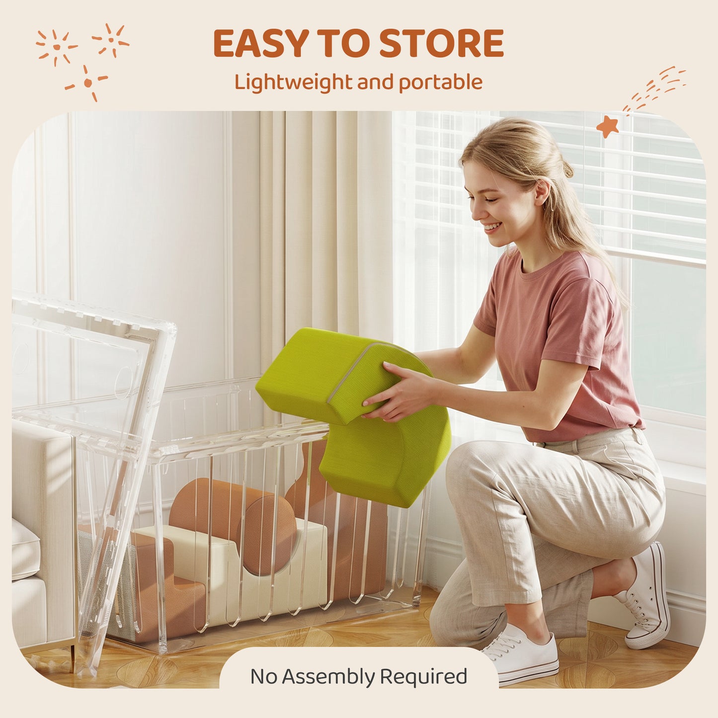 Toddlers Climbing Toys, 5-Piece Foam Climbing Blocks for Crawling