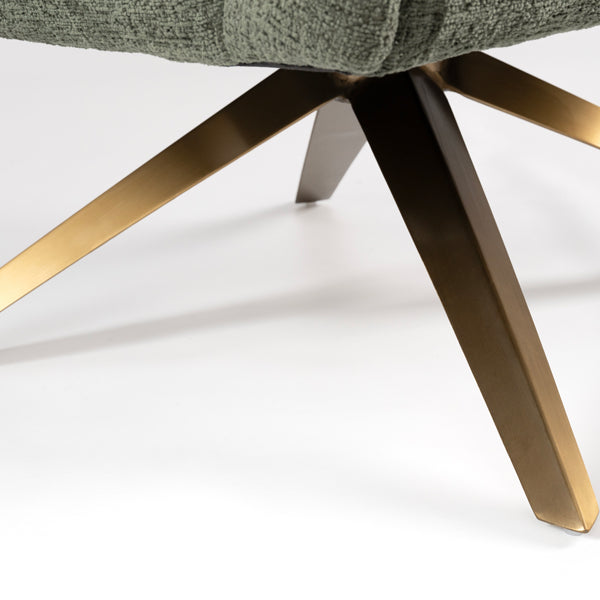 Brodie Swivel Chair – Forest Green – Brass Base