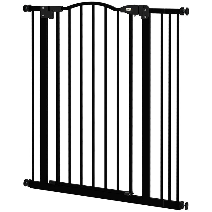 Metal Pet Safety Gate Dog Gate Folding Fence, Black