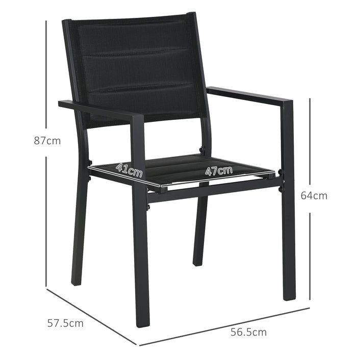 Set of Two Aluminium Stacking Garden Chairs