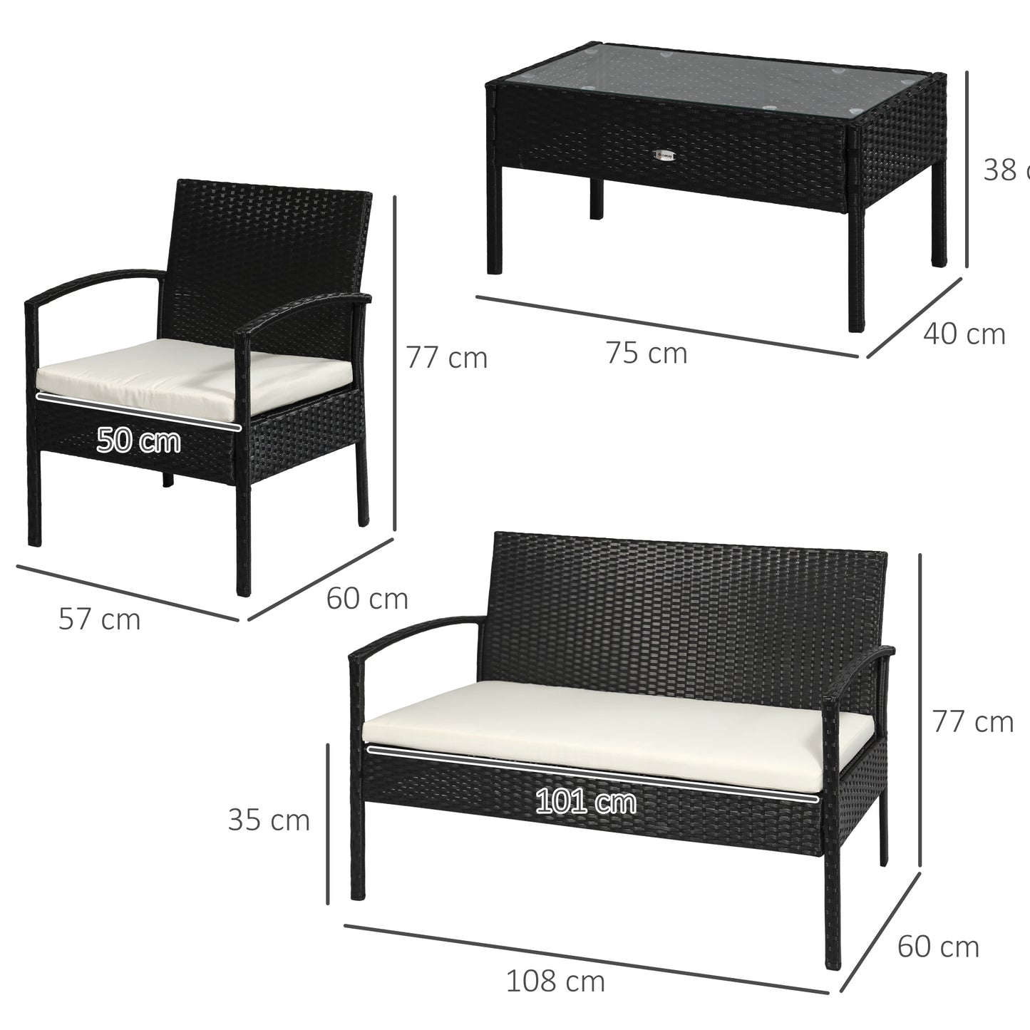 Rattan Set Garden Furniture Outdoor Patio Wicker Weave Chair Table
