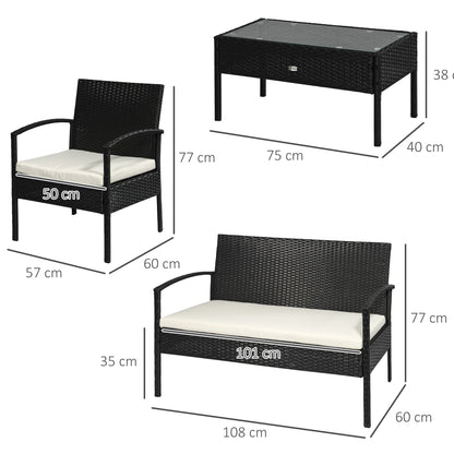 Rattan Set Garden Furniture Outdoor Patio Wicker Weave Chair Table