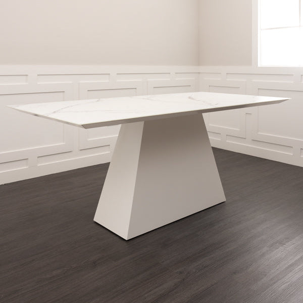 Loretta Table and 6 Alveare Black Chairs - Chalk