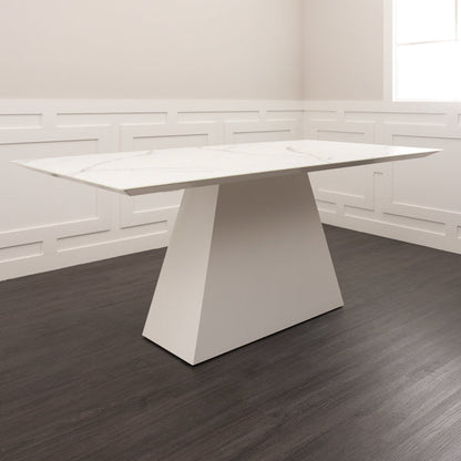 Loretta Table and 6 Alveare Black Chairs - Chalk