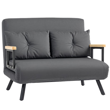 Click Clack 2 Seater Sofa Bed for Living Room, Guest Room, Dark Grey