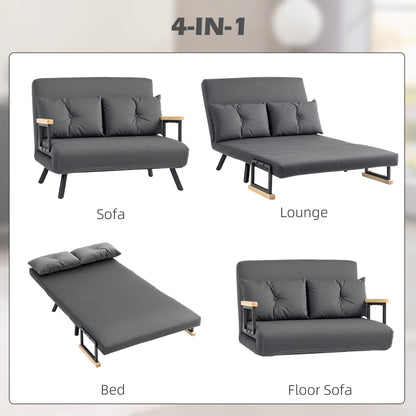 Click Clack 2 Seater Sofa Bed for Living Room, Guest Room, Dark Grey
