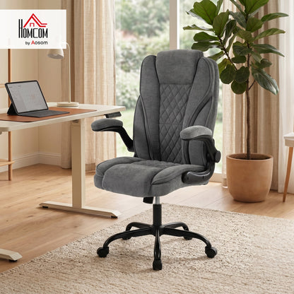 Office Chair, Computer Desk Chair with Flip-up Armrest, Grey