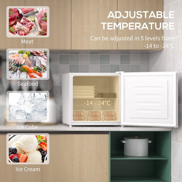 35L Tabletop Freezer with Adjustable Temperature Wire Shelf White