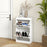 Slim Shoe Storage Cabinet with 2 Flip Drawers for Entryway, White