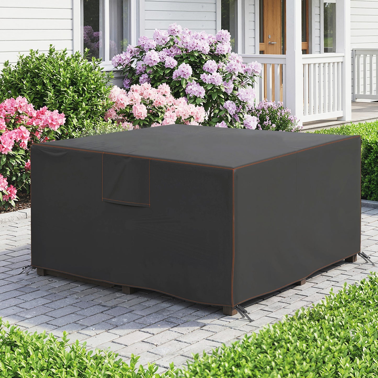 Garden Furniture Cover, 420D Waterproof, 125 x 125 x 74 cm, Black