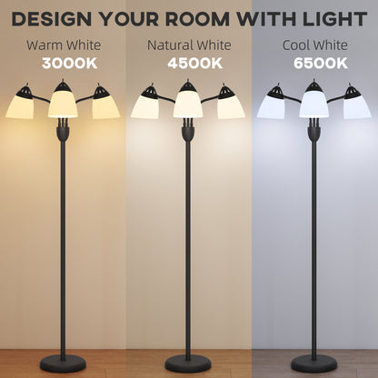Arc Tree Floor Lamp with 3000K/4500K/6500K Colour Temperatures Black