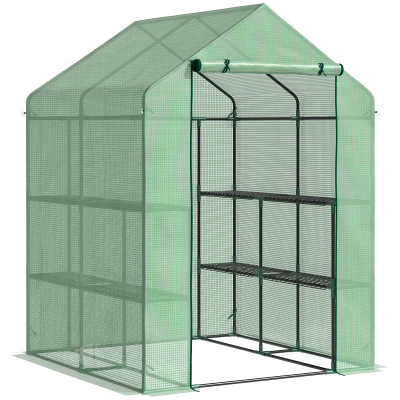 Walk in Garden Greenhouse with Shelving