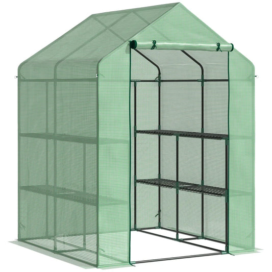 Walk in Garden Greenhouse with Shelving