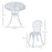 3 Pieces Antique Garden Bistro Set for 2 with Umbrella Hole, White