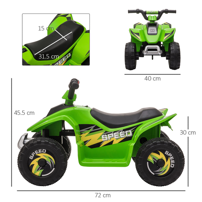 6V Kids Electric Toy Car ATV Toy Quad Bike Four Big Wheels w/ Forward Reverse Functions Toddlers aged 18-36 months, Green