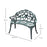 Cast Aluminium Outdoor Garden Patio Antique Rose Style Bench Porch Park Chair Seater - Green