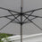 Garden Parasol with LED Lights, Solar Charged Patio Umbrella with Crank Handle, for Outdoor, Grey